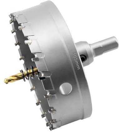 Aohhy 105mm Scie Cloche de TCT Carbure en Métal, Professional Tungstène Foret Trépans pour Métal, l'acier inoxydable, fonte, fer, Aluminium, laiton et plastique