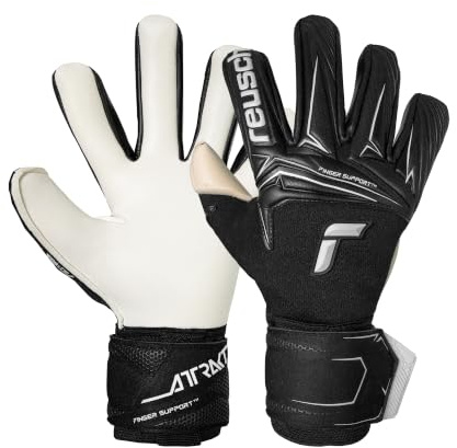 Reusch Profi Torwarthandschuhe Erwachsene | Fingerschutz | starker Grip | atmungsaktiv, für Training & Spiel, geeignet für Kunstrasen & Naturrasen, Größe 7,5-12, Attrakt Gold X NC Finger Support