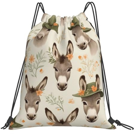 Eselsblume Turnbeutel Kordelzug Sportbeutel Leicht Sporttasche Für Schule Turnhalle Wandern 36X42Cm