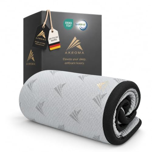 Akroma® Memoryschaum Topper – 90x200cm, 7,5cm Höhe, Zwei Härtegrade H2&H3, Matratzentopper aus Gel Memory Foam, atmungsaktiv, hypoallergen, Abnehmbarer Bezug, Öko-Tex Zertifiziert (90x200cm)