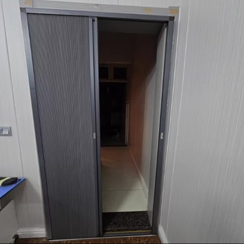 Folding Interior Doors Grey H 202 212 235 Cm - Honeycomb Concertina Door, Warm in Winter and Cool in Summer - Waterproof Invisible Panel Divider for Closet, Stairs(148x212cm)