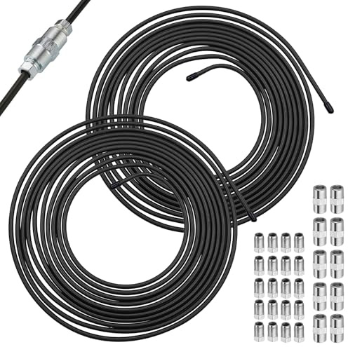 2er Bremsleitung Stahl Set 10m Ø 4,75mm PVF-Beschichtet Stahl Bremsrohr Set, 3/16 Zoll Bremsleitung Reparaturset, Mit 20 Verschraubungen Und 10 Verbinder, Für Auto Bremssystem Reparatur (2×5m)