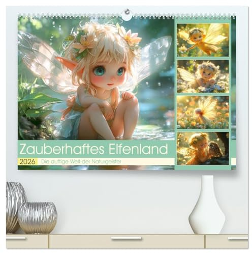 Zauberhaftes Elfenland. Die duftige Welt der Naturgeister (hochwertiger Premium Wandkalender 2026 DIN A2 quer), Kunstdruck in Hochglanz: Eine Reise ... zauberhafte Welt der Feen (CALVENDO Hobbys)