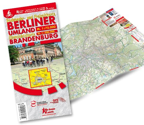 Berliner Umland und Uebersichtskarte Brandenburg: Radwander- und Freizeitkarte