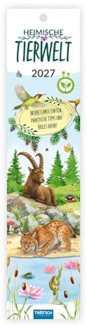 Trötsch Streifenkalender Mini Heimische Tierwelt 2027: Wandkalender Notizkalender