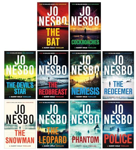 Harry Hole Series By Jo Nesbo Book 1-10 Collection 10 Books Set (Police, Phantom, The Leopard, The Snowman, The Redeemer, Nemesis, The Redbreast, The Devil's Star, Cockroaches & The Bat)