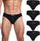 wirarpa Herren Slips Microfaser Männer Unterhosen 4er Pack Herrenslips Stretcken Unterwäsche Schwarz Größe XL