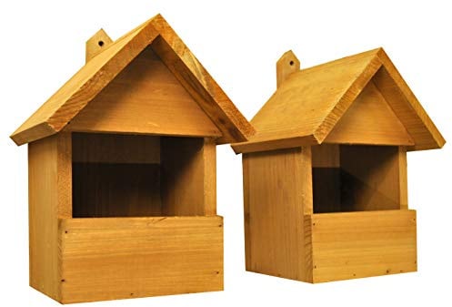 Selections Large Wooden Robin Birdhouse Garden Nest Boxes (Pack of 2)