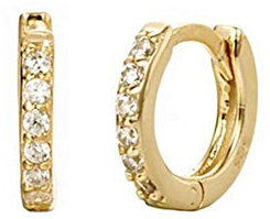 7 mm Sterling Silber Zirkonia Kleine Creolen Ohr Manschette für Knorpel Piercing Frauen Teenager Mädchen Huggie Tiny Creolen Vergoldet