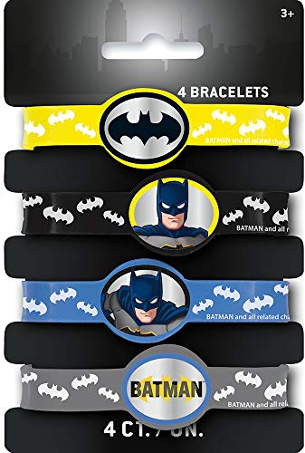 Unique Party 77531 Partygeschenke - Batman-Silikon-Armbänder - 4er-Pack