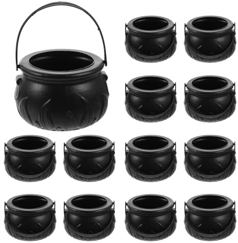 12 Stück Halloween Süßigkeiten Kessel Kessel Feuer Muster Süßigkeiten Schokolade Geschenk Eimer Süßes Oder Saures Container für Halloween Party Gunst