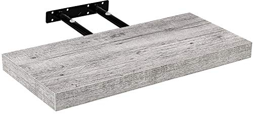 STILISTA Wandregal Volato, freischwebend, Farb- & Größenwahl, 60 cm Holzdekor-weiß Rustikal