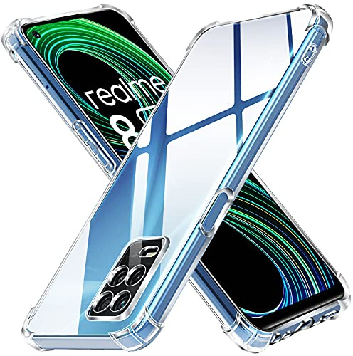 ivoler Funda para Realme 8S 5G / Realme 8 5G / Realme Narzo 30 5G, Carcasa Protectora Antigolpes Transparente con Cojín Esquina Parachoques, Suave TPU Silicona Caso Delgada Anti-Choques Case