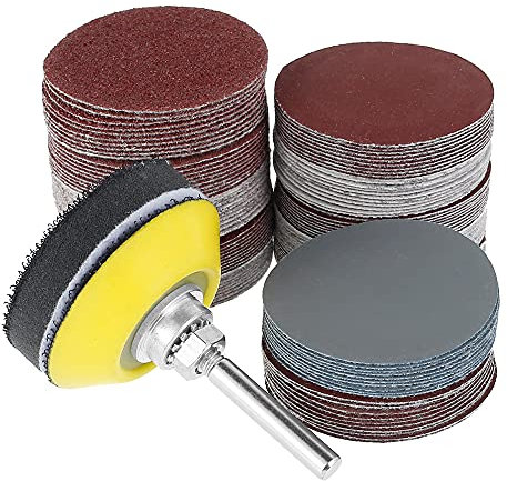 120 Pcs Sanding Discs, 50mm Hook and Loop Sanding Pad Grinding Pad Orbital Sander Discs Soft Foam Buffering Pad for Wood Non-metallic Metal Processing