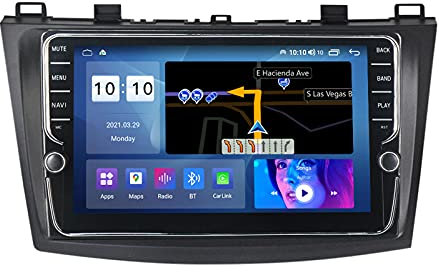WXFN Car Entertainment Multimedia System MP5 Player with Rear View Camera Car Radio Supports BT/DSP/GPS Navigation/Carplay/DAB+/FM/Wifi/SWC, for Mazda 3 2010-2012 Car Stereo,K600S