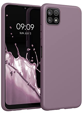 kwmobile Hülle kompatibel mit Samsung Galaxy A22 5G Hülle - weiches TPU Silikon Case - Cover geeignet für kabelloses Laden - Grape