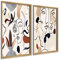 DekoArte - Tableau decoration murale salon VISAGES TRACES PICASSO 50x70 cm, x2 pièces - Tableaux avec cadre, couleur bois inclus