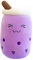 Herbests Bubble Tea Plüschtier, 35CM Boba Kuscheltier Milchtee Teetasse Kissen Gefüllte Plüsch Spielzeug Obst Geburtstagsgeschenk für Kinder Erwachsene, Traube Gesicht, HER00123855