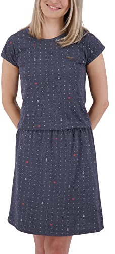 Alife and Kickin Damen ShannaAK B Shirt Dress Kleid Damenkleid Freizeitkleid Sommerkleid XS-XXL, Marine Melange, S