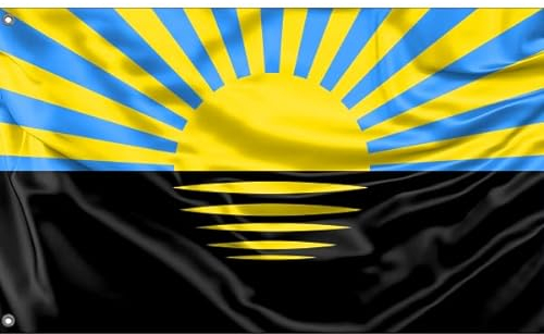 Dontesk Region, Ukraine Flagge | Einzigartiger Designdruck | Made in EU (90x150cm)