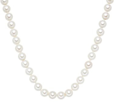 Rafaela Donata Damen Perlenhalskette mit Muschelkernperle 12 mm weiß