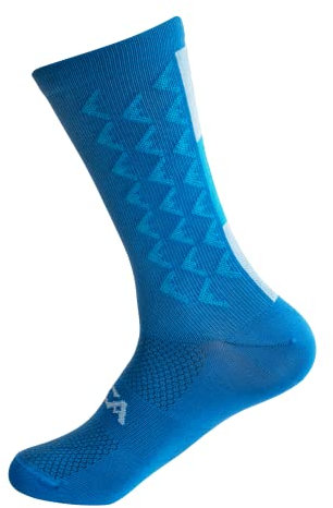 SILCA Tall Aero Cycling Socks – Superdünne Socken Unisex, Aero-Socken für geringfügige Aero-Gewinne, 19,5-cm-Bündchen (AS1, Alpha, S, Regular, Regular, Cyan Blue)