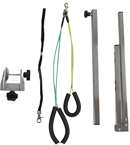 Jopwkuin Braccio da Tavolo per toelettatura Cani, Braccio per toelettatura Animali Domestici Accessori per toelettatura Cani Forte Braccio in Acciaio Inossidabile con Morsetto a Cappio per