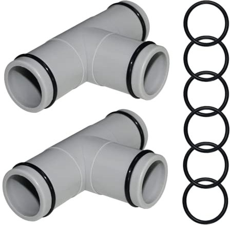 Lot de 2 raccords en T de 3,8 cm pour pompe de piscine Intex (3 interfaces)