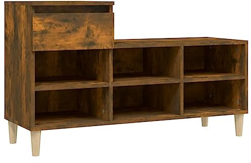 vidaXL Schuhregal Schuhschrank Schuhablage Schuhständer Schuhaufbewahrung Schuhorganizer Schuhkommode Räuchereiche 102x36x60cm Holzwerkstoff