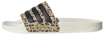 adidas Unisex-Adult Adilette Shower Slip On Slides, Off White/Black/Magic Beige, 10 Women/9 Men