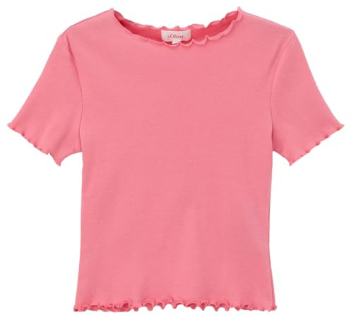 s.Oliver Mädchen 2142485 T-Shirt mit Rollsaum, pink, L