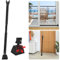 Security Door Stopper with Alarm & Sliding Patio Bar, 120db Loud Alert Adjustable Security Jammer Door Security Bar Window Child Proof Heavy Duty Door Stoppers for Home Apartment Travel - Black