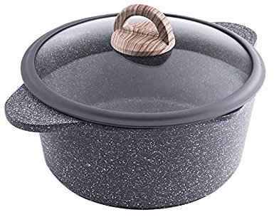 GCCSSBXF Padella wok antiaderente con coperchio, pentola in pietra maifan marmorizzata per pasta, pentole, pentola in terracotta, set di pentole di alta qualità
