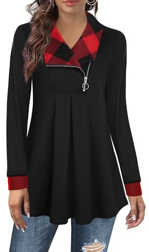 Winter Tunika Damen Langarm Elegant Lang Winterpullover Warm Long Weite Pullis Festliche Pullover Schick Feiern Festival Farbblock Mode Winter 2024 Strickhoodie