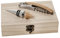 BRINDA SET 2 PZ TAPPO E CAVATAPPI LEGNO CON SCATOLA WOOD BOX BOMBONIERA IDEA REGALO