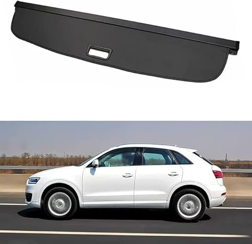 KORSE Auto Laderaumabdeckung FüR Audi Q3 2010-2018, Einziehbare wasserdichte Hintere Kofferraumabdeckung Security Schutz Rollo