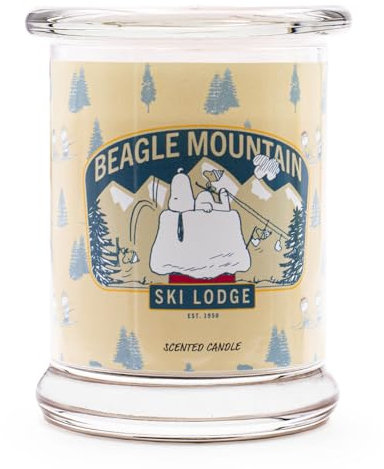 Peanuts Duftkerze im Glas | Duftkerze Beagle Mountain | Geschenke für Frauen | Duftkerze Kirsche | Deko für Zuhause | Kerze im Glas mit hoher Brenndauer bis zu 50h