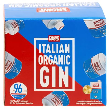 Engine Italian Organic Gin | 12 x 5cl Multipack | 42% vol | Juniper Hints with Floral Note of Roses and Balsamic Note of Sage and Lemon | Vegan & Gluten Free | Perfect in a Gin & Tonic, or a Negroni