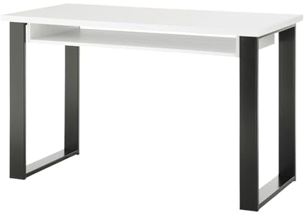 Furn.Design Schreibtisch weiß Pinie und schwarz/anthrazit Computertisch Laptoptisch für Homeoffice und Büro Gamingtisch 125 x 60 cm Stove