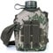 Tsffae 1l Armée Flasque Bouteille D' Pot À Vin en Aluminium Cantine Militaire Camping Randonnée Survie Bouilloire Bouteille De Sport avec Bandoulière pour Camping en Plein Air