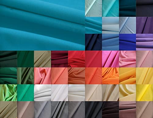 Baumwolle Meterware uni - Baumwollstoff einfarbig - BW Popeline für Babys - Fahnentuch - Cretonne, Öko-Tex 100 Produktklasse 1, Webware *Ab 50cm, Farbe: 083 Türkis