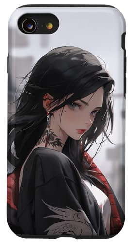 Anime Manga Girl Tattoo Kimono Japanese Art Case for iPhone SE (2020) / 7 / 8
