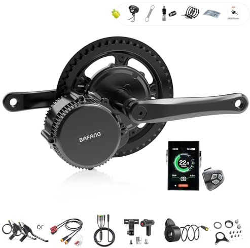 Bafang BBS02B Mittelmotor Kit G340 48V 750W Mittelmotor Elektrofahrrad Umrüstsatz mit 48V19,2Ah Unterrohr-Akku DPC18 Display und 44T Kettenblatt BB68-73mm E-Bike Umrüstsatz für Mountain