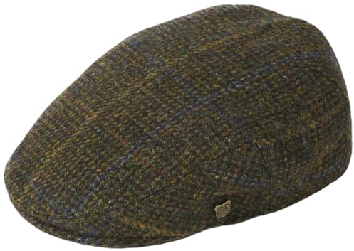 Failsworth Millinery Stornoway Harris Tweed Flat Cap (Latest Version) in Pattern 5080 - Brown, Size: Large (59cm)