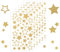 Weenwill Sterne Aufkleber,6 Blatt Sticker Stern Aufkleber Glitzer Gold Star-Etiketten Dekorative Sternaufkleber Belohnungssticker für Kinder für DIY Weihnachten Deko Weihnachtskarten,Bastelarbeiten