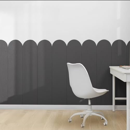 Gepolsterte Wandpaneele aus Kunstleder, zum Abziehen und Aufkleben, Kopfteil-Pads für Schlafzimmer, Dojo, Spielzimmer, Aufnahmestudio, Büro, einfarbig, schwarz, 15 x 60 cm