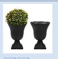 JonesHouseDeco 52CM Beige Planter 2 Pack - 35.5cm Dia Resin Architec Style Flower Pots Tree Planter Outdoor&Indoor Imitation Stone Finish Front Door Planters 45L