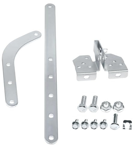 Xadnitu Ouvre-porte de garage robuste avec bras incurvé avec pièces de support de renforcement, pour portes de garage résidentielles, remplacement et connexion, argenté
