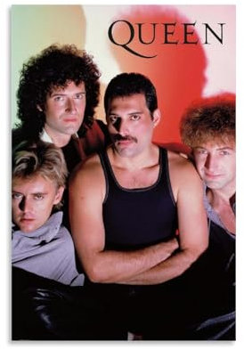 Sumooa Queen Poster Music Rock Band Vintage Poster Für Zimmer, Ästhetische Leinwand-Wandkunst, Schlafzimmer-Dekor Poster 24x36inch(60x90cm)