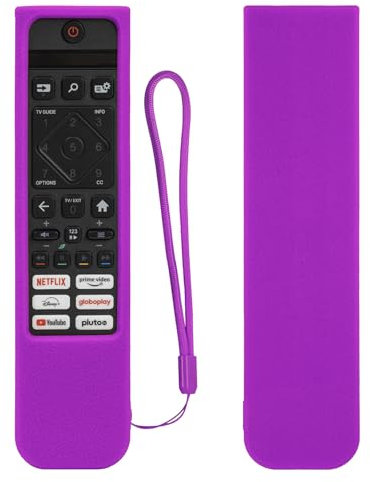 Funda Protectora de Silicona para Philips TV 50PUS7009/12 43PUS7009/05, Funda de Mando a Distancia Compatible con Philips SRC-3215-01 SRC-3216-12 Remote, Duradera Lavable - Morado